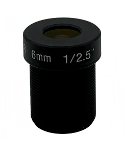 M12/S Mount, 6mm, 3MP,  F2.0, 1/2.5’’, no IR-cut filter